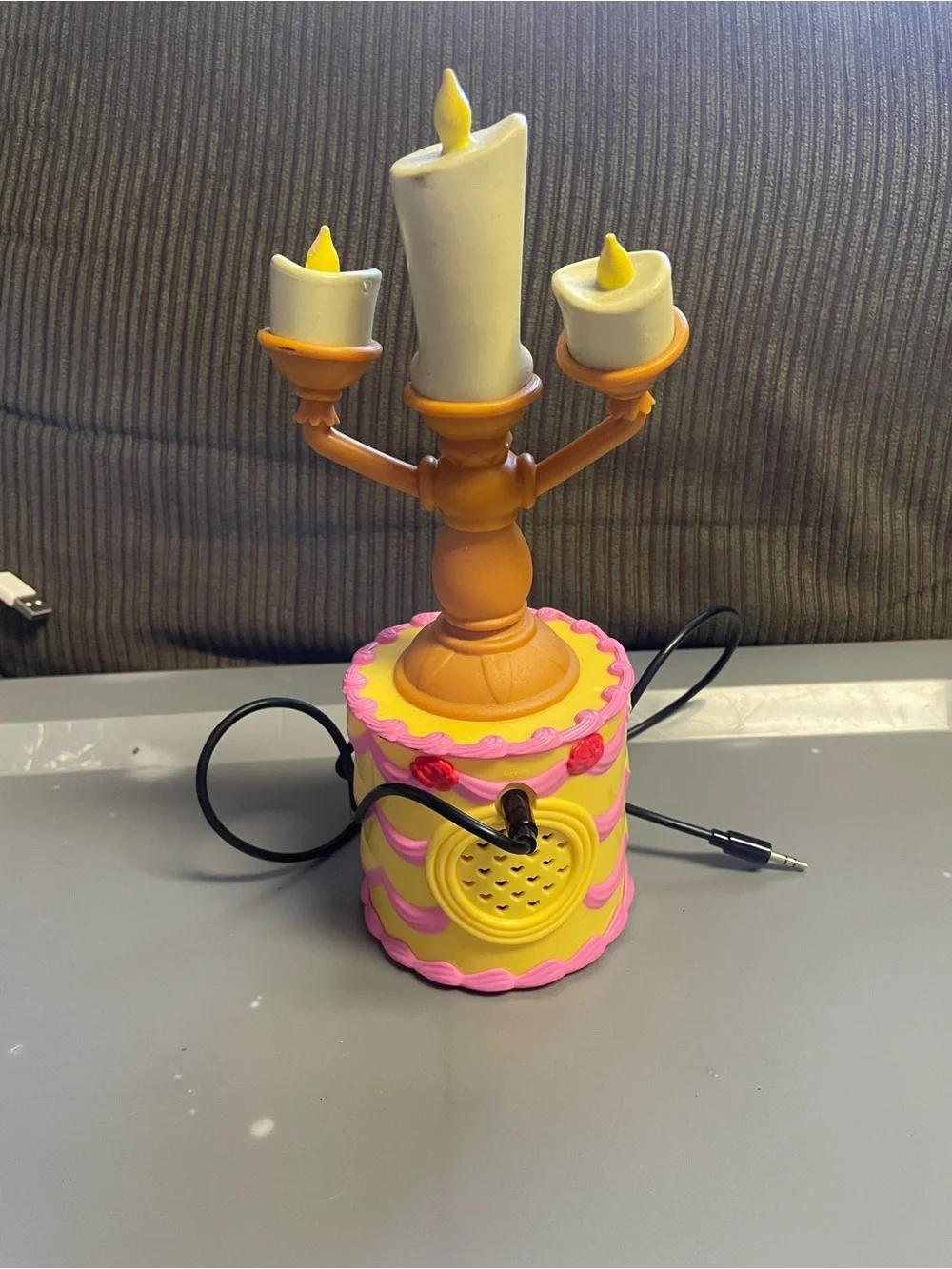 Disney Beauty & The Beast Lumière Candlestick Cake Sings Moves Speaker